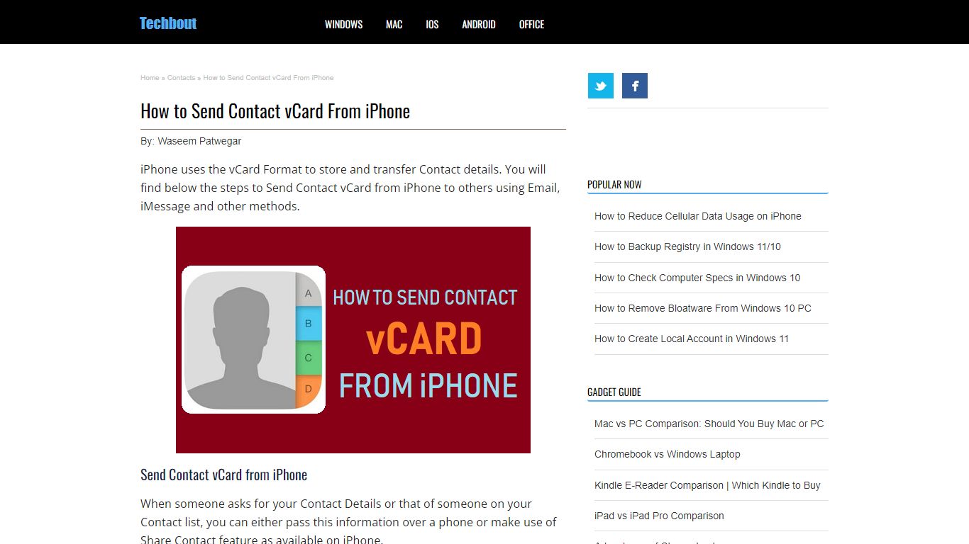 How to Send Contact vCard From iPhone - Techbout
