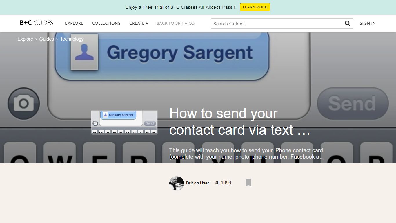 How to send your contact card via text or email - B+C Guides